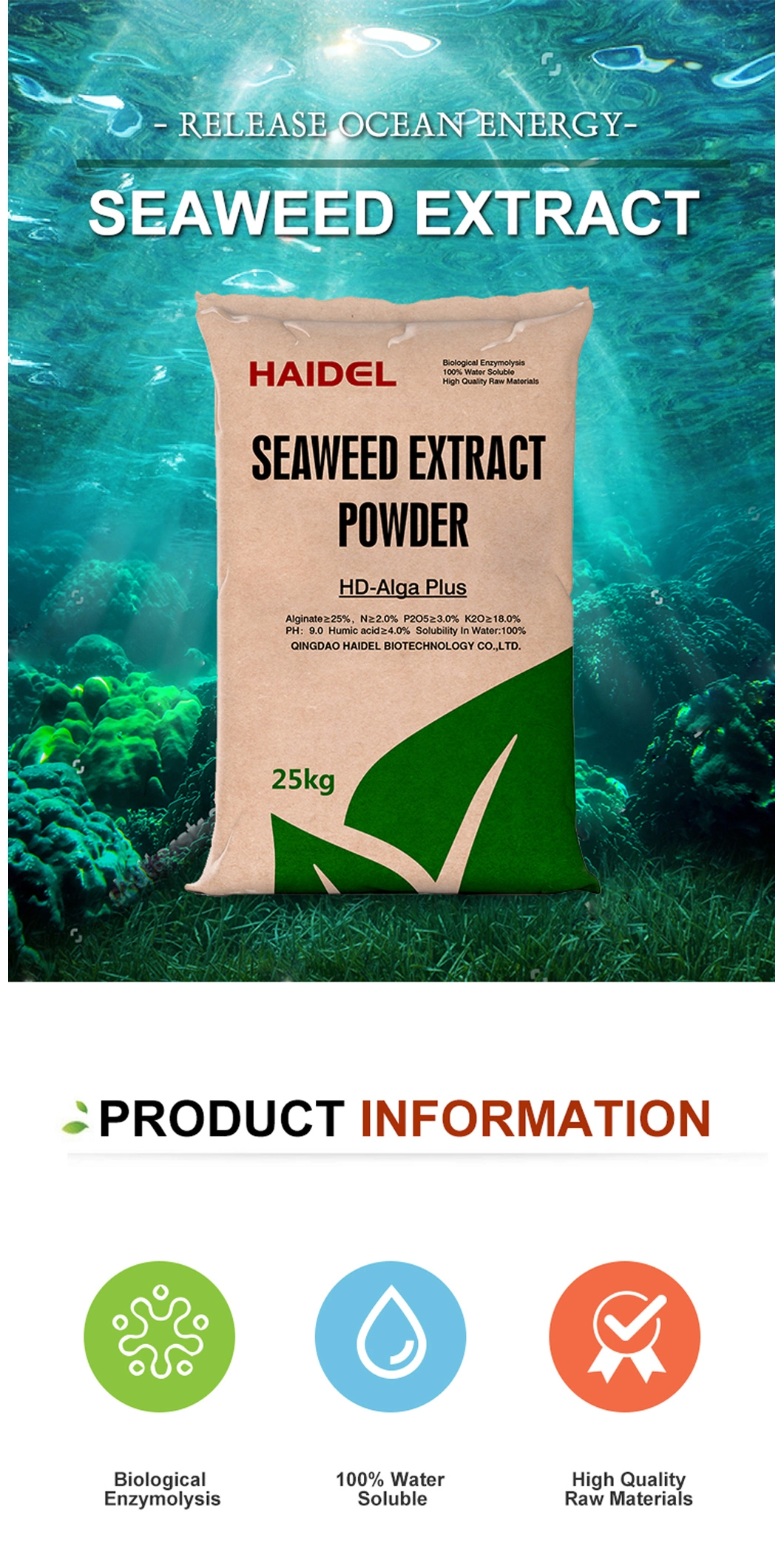 Organic Water Soluble Seaweed Extract Flake Powder